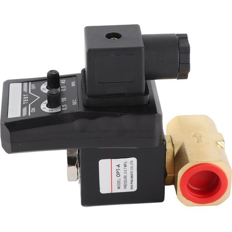 Vanne de purge électronique avec minuterie, électrovanne de purge pour réservoir de compresseur d'air split 24 V CC (1/5)