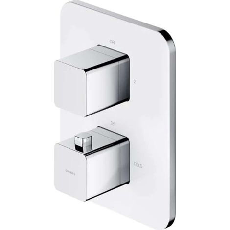 OMNIRES Parma - Unterputz-Thermostatarmatur, für 2 Verbraucher, mit Einbaukörper, Chrom/weiß PM7436CRB (1/2)