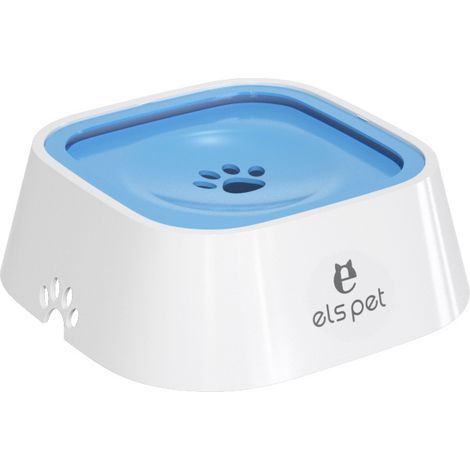 Bol d’Eau Anti-Éclaboussures pour Chien et Chat, 1 L, Gamelle à Boire Anti-Fuite, Abreuvoir à Débit Lent, Antidérapant, Bleu, Voyage (1/5)