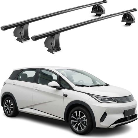 OMAC Stahl Dachträger Querträger BYD Dolphin 2023-2026 – TÜV / DIN 75302:2019 – Abschließbar – Max. 75 kg – 2 Stangen – Schwarz (1/5)