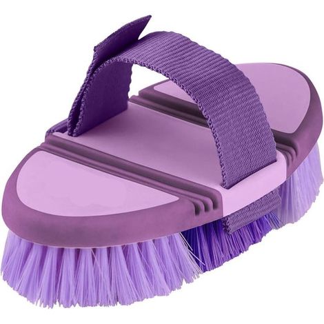 Brosse flexible pour le pansage des chevaux, souple et confortable à utiliser, violette (1/5)