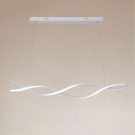 TrAdE Shop Traesio - Lampadario Led A Sospensione 48w Bianco Spirale Ondulato Vortice Intrecciato Luce 4000k 32484 - (1/4)