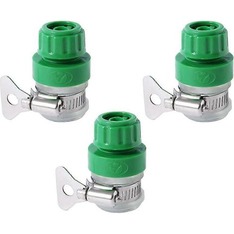 Lot de 3 raccords ronds pour robinet de cuisine permettant de connecter un tuyau d'arrosage de 1/2 pouce (compatible avec les robinets ronds de 14 à 20 mm de diamètre) (1/5)