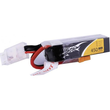 Tattu Pack de batterie (LiPo) 11.1 V 450 mAh Nombre de cellules: 3 75 C Softcase XT30 X112141 (1/2)