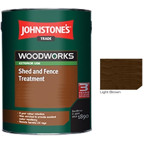 Johnstones Trade Woodworks Shed and Fence Paint - 5 Litre - Light Brown