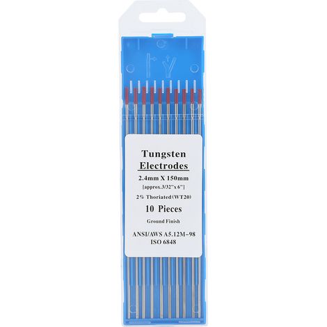 Électrode TIG WT20 Thorium 2% Tige de Soudage Professionnelle pour Poste à Souder (2,4mm x 150mm) (1/5)
