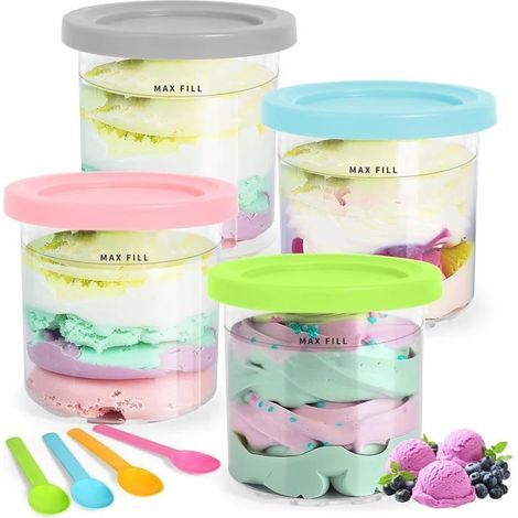 (Farbe) Creami Ninja Eisbehälter NC299 NC300 NC301, 4er-Set Eisbehälter für Ninja, Creami-Topf für Ninja (1/4)