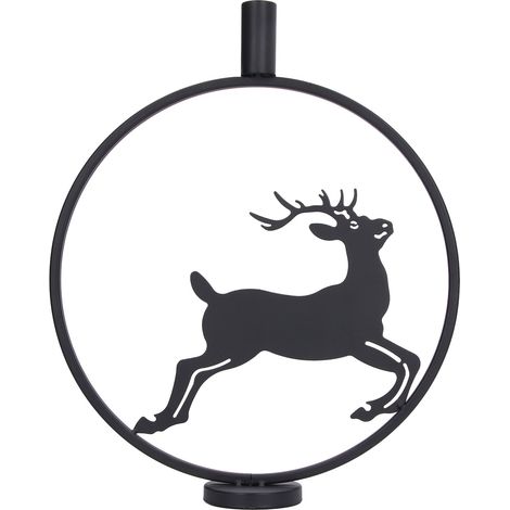 bougie cerf noir style européen porte bougie chauffe plat (1/5)