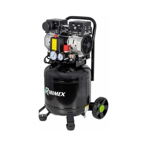 Ribimex – Compresseur électrique vertical 1cv 24 litres silencieux – Moteur 220-240V – Pression max 8 bars – Débit d'air 160 L/min (1/2)
