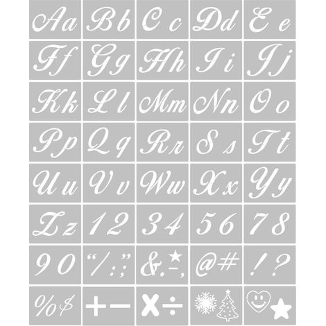 40 wiederverwendbare und abwaschbare Buchstaben- und Zahlenschablonen aus umweltfreundlichem PET für kreative Hobbys: Malen auf Holz, Scrapbooking, Stoff, Wand- und Türdekoration, Innenbeschilderung.