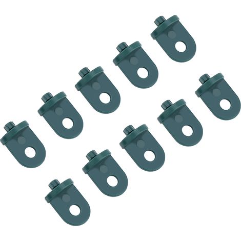 Lot de 10 crochets en plastique pour serre, pour plantes et fleurs (vert) (1/5)