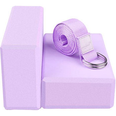 Blocs De Yoga - Liège Et EVA - Sangle Extensible 1 83 M - Pour Étirements Et Soutien Postural - Lot De 3 Pièces (1/5)