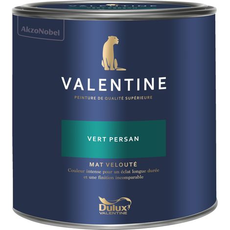 Dulux Valentine Peinture intérieure de haute qualité - Valentine - Couleur intense & pouvoir couvrant élevé - Mat Velouté Vert Persan 2 L