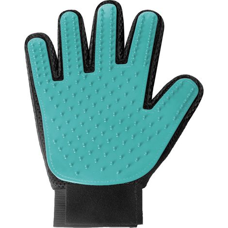 Guanto soft touch con setole in silicone e chiusura a strappo per cani e gatti