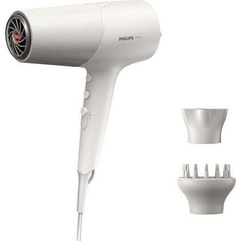 Philips BHD501-20 5000 Series Asciugacapelli 2100W Motore DC ThermoProtect 4x Ionic Care 6 Impostazioni Concentratore Diffusore colore Bianco (1/2)