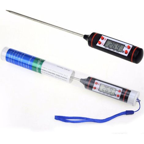 Thermomètre de cuisine électronique à aiguille pour barbecue, noir, mesure la température de la grille et du four.-AquaForge (1/5)