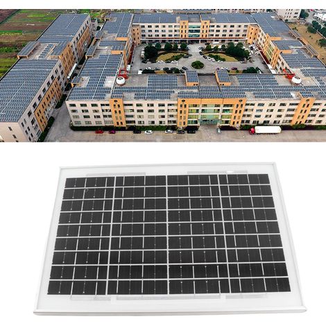 Panneau solaire, silicium monocristallin, charge 10W, génération d'énergie 18V, système de surveillance et d'alimentation électrique, panneau photovoltaïque. (1/5)
