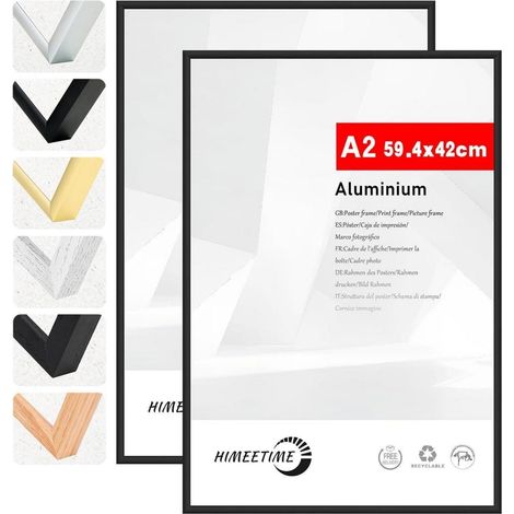 Bilderrahmen A2 42x59cm Metall Alu Schwarz A2(42x59.4cm) 2x (1/5)