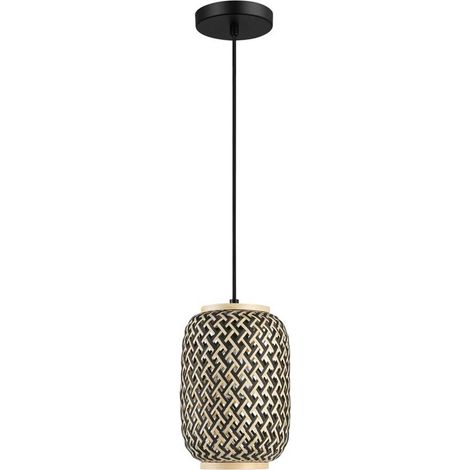 Lampe suspendue Adalla Metal Matt Black Redan Multicolore E27 1 x Max.40W B: 26cm H: 180cm Ø17cm Dimmable (1/4)