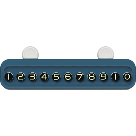 Plaque d'immatriculation de téléphone de stationnement en plastique, carte d'identification facile décorative en forme mignonne pour voitures bleu foncé (1/5)