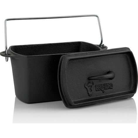 BBQ-Toro Gusseisen Backtopf 2 Liter BBQ Dutch Oven Topf, Bräter mit Deckel