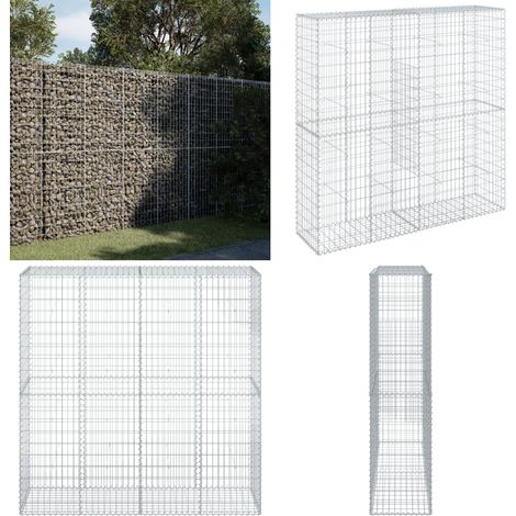 vidaXL Gabione mit Deckel 200x50x200 cm Verzinktes Eisen (1/5)