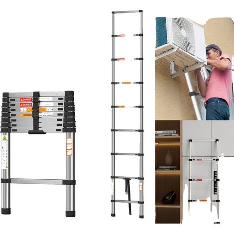 Échelle télescopique, lourde, design multi-usages, 2.6M (1/5)