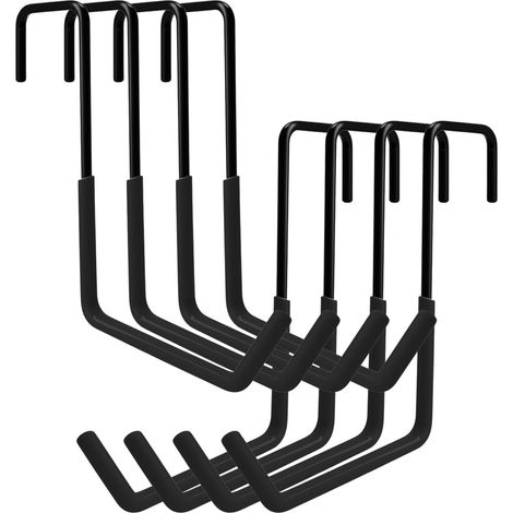 Support Vélo 8 Pièces Crochet Vélo Garage Noir en Forme de S Crochet Rangement Garage pour Suspendre des Vélos Pots Fleurs Échelles (1/5)