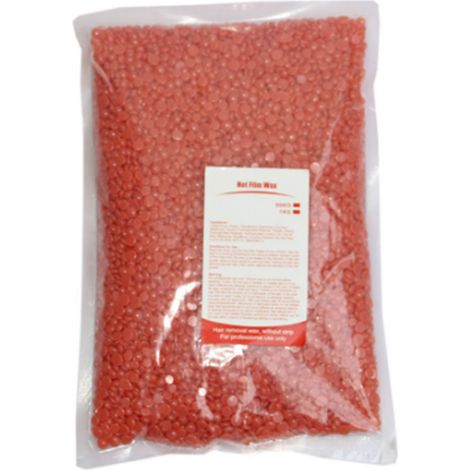 Perles de cire dure pour l'épilation du nez, des jambes et du corps, sans papier, épilation rapide, grand sachet de 1000 g, parfum fraise (1/5)