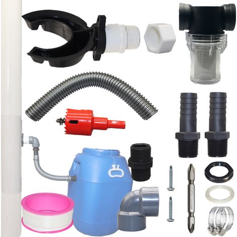 Coude universel pour collecteur d'eau de pluie 70-110 avec filtre