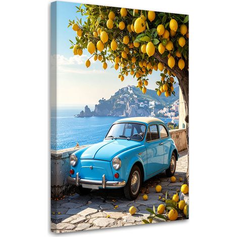 Stampe su Tela, Auto d'epoca sulla costa mediterranea - 60x90 (1/2)
