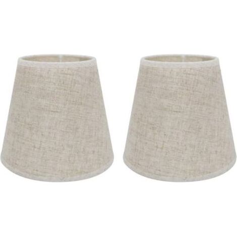 Lot de 2 Abat-jours E14/E27 en Lin pour Lampe de Table ou Applique Murale – 10x14x16 cm (1/4)