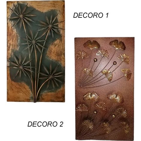 Quadro in latta a parete decorazione da muro con fiore rilievo per camera idea regalo - decoro: decoro 1 (1/5)