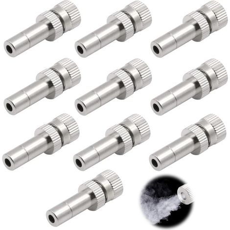 10 Pièces 0.2MM Buse de Brumisation, Buse Brumisateur en Cuivre, Embout Brumisateur à Insertion Rapide, Pulvérisation de Précision, Facile à Installer, Convient au Jardinage, à la Terrasse (1/5)