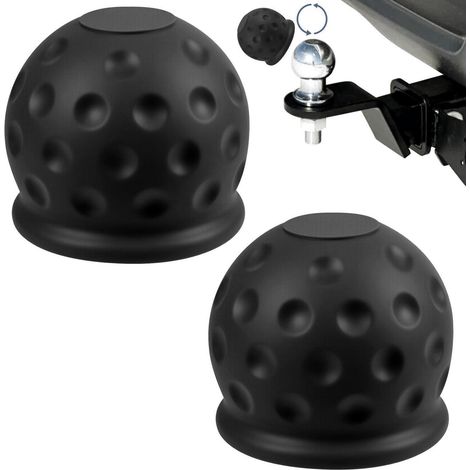 2x Anhängerkupplung Abdeckung Ø50mm Schwarz Universal Kugel Schutzhaube (1/5)