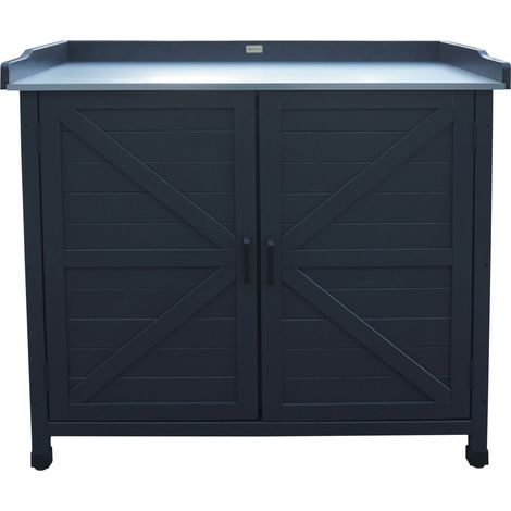 HABAU Gartenschrank ""Roger"", Anthrazit, wetterfester Outdoor-Schrank für Garten, Terrasse und Balkon, 98 x 45 x 95 cm (1/5)