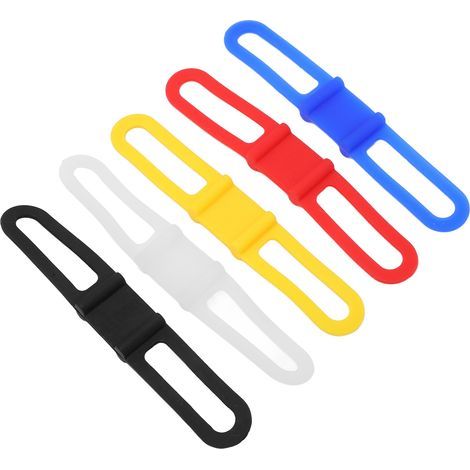 DUUTI 5er-Pack Silikon-Fahrradgurte, Mehrzweck-Befestigungsgurte, Taschenlampenhalterung für Mountainbikes (1/5)