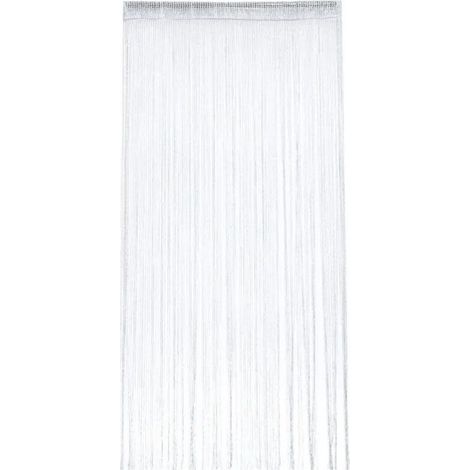 Rideau de porte occultant anti-mouches 100 x 200 cm – Moustiquaire pailletée en polyester – Décoration murale pour intérieur blanc (1/4)