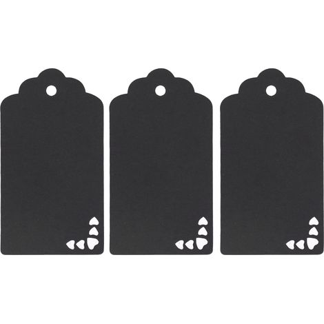 100 étiquettes cadeaux premium, corde de jute naturelle, double face, papier kraft, étiquettes de prix, étiquettes pour loisirs créatifs, mariage, Noël, Thanksgiving, noires (1/5)