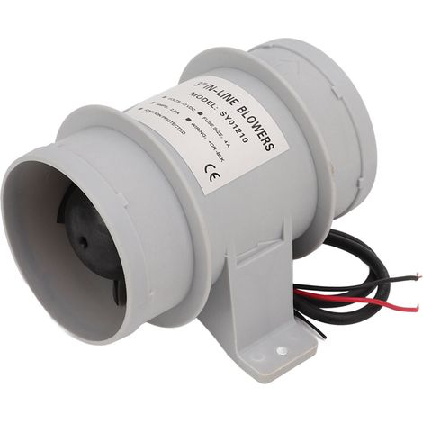 Ventilateur marin silencieux en ligne 3 pouces 12 V, circulation d'air pour yachts et bateaux, installation facile.