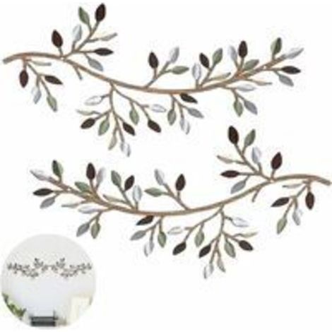 Feuille D'arbre Décoration Murale En Métal Vigne Branche D'olivier Feuille Art Mural Artistique 2 Pièces Signe Décoratif Sculpture Murale Robuste Décoration De La Maison Pour Salon Chambre