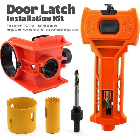 Orange 18,5 x 14 x 15 cm / 800 g Outil d'ouverture de trou de serrure sphérique pour portes en bois et en métal + kit d'outils pour mortaise de loquet (1/5)