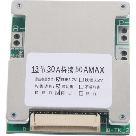 Carte de Protection de charge de batterie au Lithium 13S 30A, BMS PCB avec Balance (1/5)
