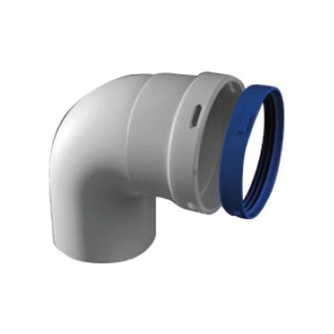 Curva 90 gradi maschio-femmina in alluminio estruso d80 mm e 1 sp mm