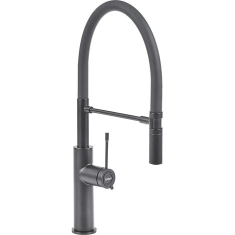 Rubinetto da Cucina Girevole ed Estraibile con Spirale a Molla Aeratore 2 Modalità di Getto Miscelatore Acciaio Inossidabile Nero Arkhata (1/5)