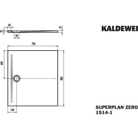 Kaldewei 351400012001 DW SUPERPLAN ZERO Mod.1514-1, 750 x