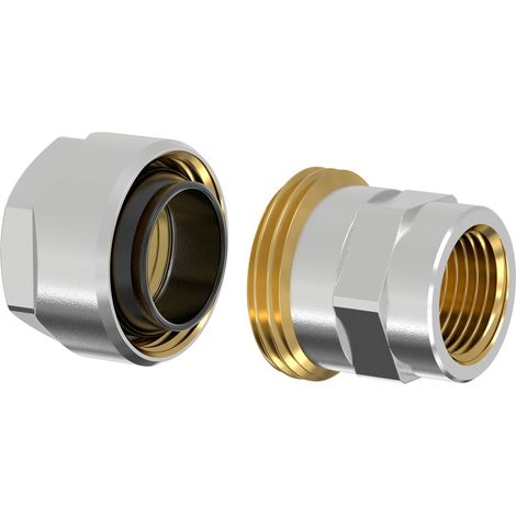 Adaptateur simplex en laiton nickelé pour tube noir Plus 3/4 xG 3/4 IG