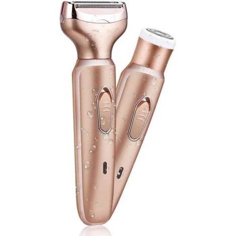 Rasoir Électrique 2 En 1 - Étanche - Rechargeable USB - Pour Bikini Jambes Aisselles Visage - Femme - 1 Pièce (1/5)