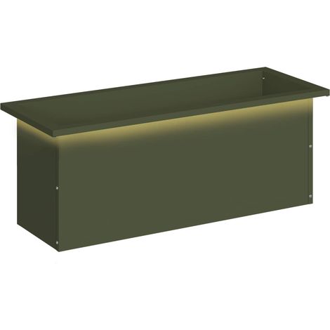 Fioriera da giardino con LED Verde Oliva 30 x 80 x 30 cm vidaXL (1/5)