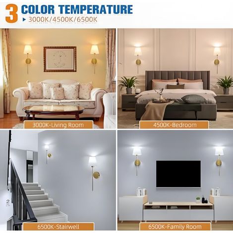 Cet ensemble d'appliques murales sans fil comprend une ampoule à intensité variable de 2000 mAh et une télécommande. Idéal pour décorer les chambres, les salons et les couloirs. (1/5)